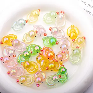 Wholesale Handmade Lanyard Accessories Lovely Animal Plastic Loose Beads Cute Little Yellow Duck Beads for Jewelry Making