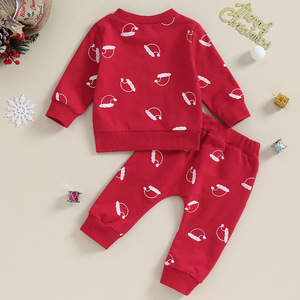 RTS Noël Vente en gros Ensembles de vêtements pour bébés à manches longues Ensemble de <span class=keywords><strong>sweat</strong></span>-shirt 2 pièces pour garçons et filles d'automne - Product Image 3