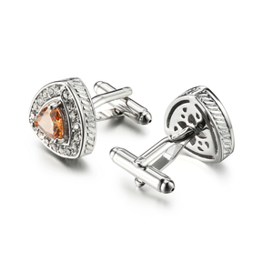 Gemelos de camisa con diamantes de imitación para hombre, accesorios de lujo de alta calidad con zirconia champán - Product Image 2