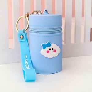 New Style <b>Leather</b> Women Mini Coin Purse Zipper Round Wallet <b>Leather</b> Custom Luxury <b>Keychain</b> Coin Purse - Product Image 5