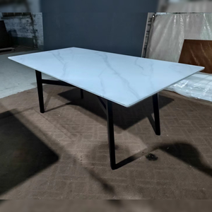 Muebles de Restaurante Personalizados, Mesa de Comedor <span class=keywords><strong>Rectangular</strong></span> de 120x60 cm con Superficie Laminada con Aspecto de Mármol - Product Image 5