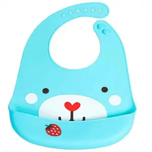 BPA Free Waterproof Silicone Baby Bib With With Food Catcher Baby Silicone Bibs Wholesale