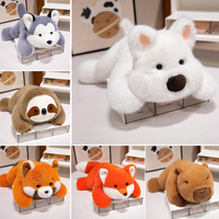 Poupées en peluche unisexes de la série Cute Little Animal Montées dans une voiture, Capybara Bear, couchées sur l'épaule, lavées créatives