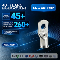 SC-JGB-185 주석 도금 구리 케이블 러그 플레어 타입 600V 35KV AWG 배터리 터미널 전기 커넥터 터미널 커넥터 터미널