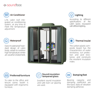 Soundbox extérieur grande cabine insonorisée cour modulaire bureau Pod à vendre cabine <span class=keywords><strong>de</strong></span> réunion <span class=keywords><strong>de</strong></span> réduction du bruit - Product Image 6