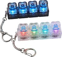 Porte-clés personnalisé transparent avec clavier LED, interrupteur mécanique, fidget clicker, vente en gros