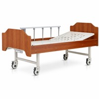 Lit d'hôpital manuel à double manivelle, dossier inclinable 0-75 degrés, repose-jambes 0-35 degrés, surface en acier estampé imitation bois pour la maison