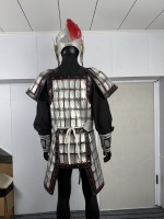Ensemble d'armure lamellaire de soldat chinois antique, casque, costume de guerrier chinois traditionnel, armure complète pour homme, LARP, cosplay