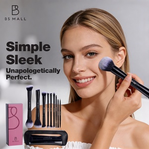 Ensemble <span class=keywords><strong>de</strong></span> pinceaux <span class=keywords><strong>de</strong></span> maquillage double embout BS-MALL, logo personnalisé, 9 pièces, pinceaux professionnels noirs pour <span class=keywords><strong>fond</strong></span> <span class=keywords><strong>de</strong></span> <span class=keywords><strong>teint</strong></span>, contour et poudre, avec trousse <span class=keywords><strong>de</strong></span> maquillage - Product Image 6