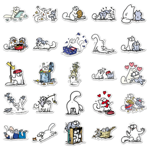 50 autocollants amusants et mignons <span class=keywords><strong>de</strong></span> <span class=keywords><strong>Simon</strong></span>'s Cat, style dessin animé, pour la décoration <span class=keywords><strong>de</strong></span> meubles et boîtes <span class=keywords><strong>de</strong></span> rangement DIY – Vente chaude en usine - Product Image 3