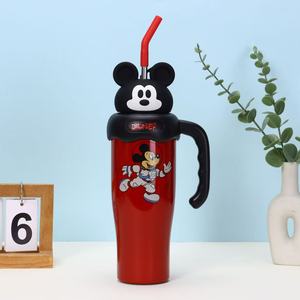 Nouvelle Grande Bouteille Isotherme en Acier Inoxydable 304, Motif Dessin Animé Big Mac Cooling Ice King, avec Poignée et Paille, Isolation Thermique 6-12 Heures - Product Image 5