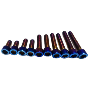 Vis à tête ronde en alliage de titane bleu brûlé YPH Factory DIN912 Classe 10 25 mm de longueur M8 pour vélos - Product Image 1