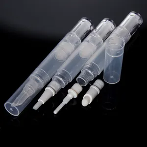 Gratis sampel pena putar plastik kosong, wadah kosmetik 7Ml 8Ml pena kosmetik transparan kosong dengan aplikator sikat