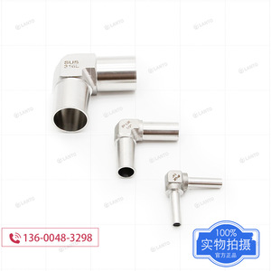 Codo soldado de acero inoxidable 316L grado BA, ángulo recto extendido para tuberías de gas de alta pureza - Product Image 2