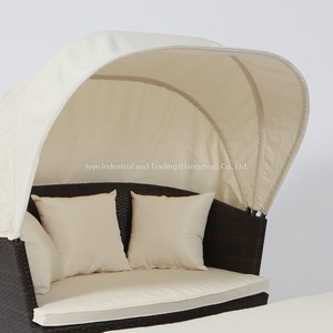 Cama Redonda de Ratán Sintético para Exteriores, Moderna y Elegante, con Toldo, para Jardín, Hotel, Balcón, Patio, Muebles de Exterior - Product Image 4