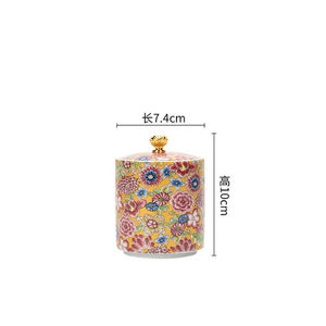 European Painted Ceramic Cylinder <b>Jar</b> Portable Home Decor for <b>Tea</b> Multifunctional Jewelry Food <b>Coffee</b> Bean Storage - Product Image 6