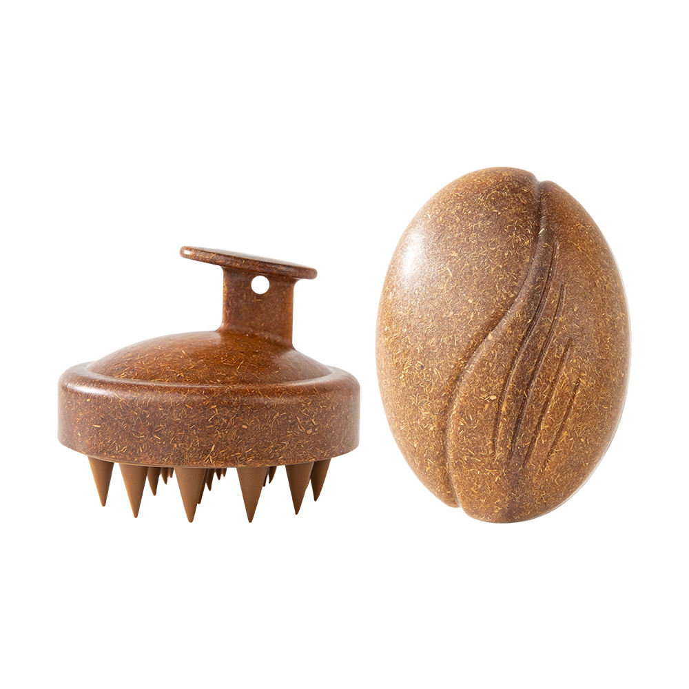 แปรงรูปเมล็ดกาแฟสีน้ำตาลอ่อน (1ชิ้น)