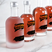 En stock, bouteille en verre givré pour spiritueux de 10 cl, 20 cl, 33 cl, 37,5 cl, 50 cl, pour vodka, whisky, rhum, gin, avec bouchon à vis en aluminium