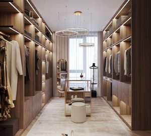 <span class=keywords><strong>Dressing</strong></span> Moderne de Luxe avec Bureau Intégré |   Conception autoportante écologique pour hôtels et centres commerciaux avec éclairage intégré, grande taille - Product Image 3