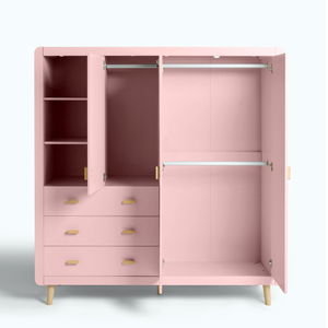 Hot Bán Nhà Sang Trọng Hiện Đại Cô Gái Tủ Quần Áo Tùy Chỉnh Bán Buôn Nanyang Thân Thiện Môi Trường Chất Lượng Cao Màu Hồng Tủ Quần Áo - Product Image 3