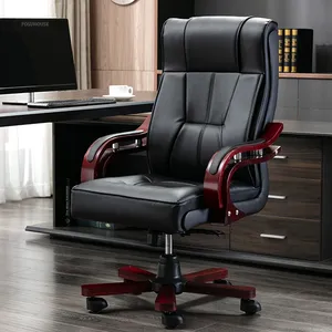 Fauteuil de bureau exécutif en cuir, pivotant, inclinable, réglable en hauteur, pour ordinateur, chaise de patron pour la maison et le bureau, vente en gros, OEM, ODM - Product Image 1