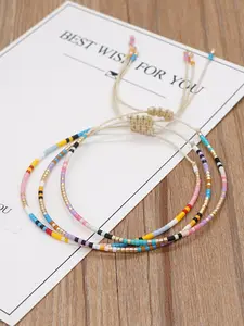 Fashion Handmade Bohemian Style Rice Beads Bracelet Adjustable Extremely Fine Small Seed Beads Beaded Bracelet For Women