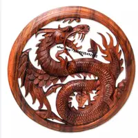 Настенная резная деревянная панель ручной работы с панелями из массива дерева с изображением дракона резная деревянная поделка