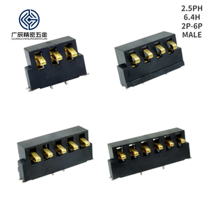 Connecteur <span class=keywords><strong>de</strong></span> batterie au lithium à pression latérale plaqué or, pas <span class=keywords><strong>de</strong></span> 2,5 mm, hauteur 6,4 mm, contact à ressort, 3, 4, 5, 6 broches, pour charge d'alimentation - Product Image 1