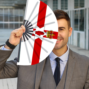 Abanicos Plegables de Bambú con la Bandera de Ulster, Abanicos de Mano para Carnaval, Bodas, Festivales, Fiestas, Agencias de Viajes, Venta al Por Mayor - Product Image 1