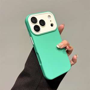 Funda para iPhone 17 Pro Max, de silicona líquida, con bloques de color, cobertura total, a prueba de golpes - Product Image 3