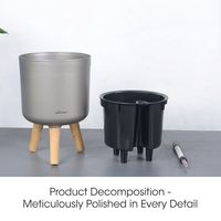Pot Bunga Putih Modern Kaki Plastik |   Pot Tanaman Ringan untuk Dekorasi Balkon Rumah, Desain Mid-Century, Cocok untuk Dalam dan Luar Ruangan