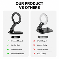 Support de téléphone pliable en alliage d'aluminium magnétique double face avec rotation à 360 degrés pour lit