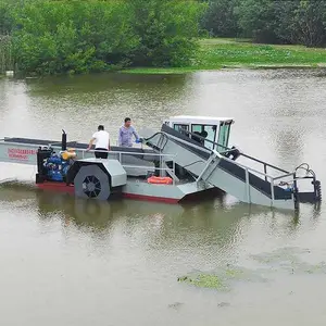 Draga automática para cortar maleza, limpiador de agua de río acuático, algas marinas, cosechadora de maleza de Lago