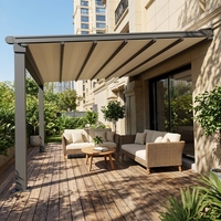 Auvent rétractable autoportant en aluminium avec toit en tissu imperméable pour terrasse et pergola