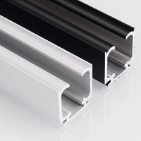 Accessoires de portes coulissantes en bois Rail de guidage d'amortissement en aluminium Poulie suspendue Quincaillerie de garde-robe Rail coulissant supérieur