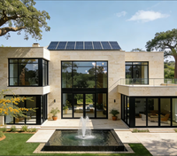 Porte coulissante en aluminium JUNYAO, options de couleurs noir, blanc, gris, marron, finition mate, revêtement en poudre, pour projets de façade moderne