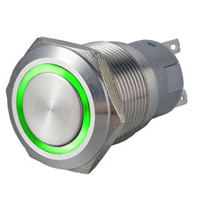 Interruptor de botón pulsador Jess TUV IP67 impermeable de 12V con anillo LED blanco iluminado, de acero inoxidable, 1NO1NC, 3A, terminal de pin, 50000 - Product Image 5