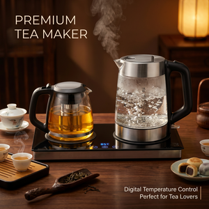 SUS304 Cordless Glass Tea Pot <b>Kettle</b> With Powerful <b>Temperature</b> <b>Control</b> Automatic Shut-off Household Use <b>Temperature</b> <b>Control</b> Prec - Product Image 4