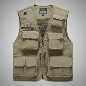 Multi-functional Pocket Breathable Sports Waistcoat Men Outdoor Thin Fishing Vest Extra Large Big Vests For Mountaineering