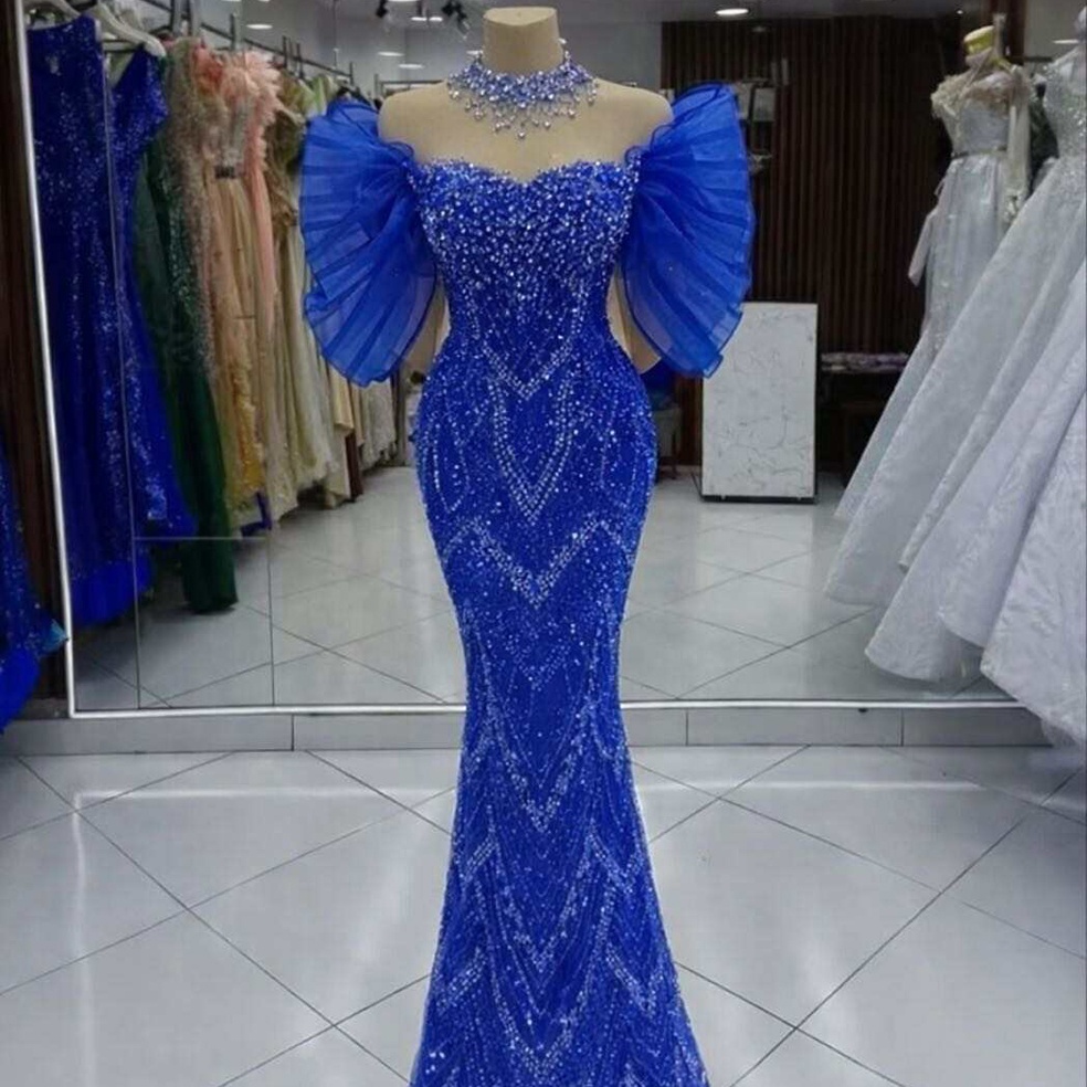 open lace back dress Modest Sweetheart Navy Blue Satin Long Prom Dress 2020 Short Sleeves 10 / Custom Color