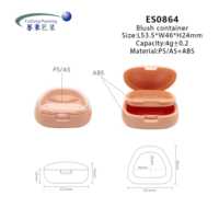 Boîtier vide unique pour fard à joues 4g, mini-étui compact transparent rose pour fard à paupières, emballage cosmétique triangulaire en plastique, matériaux recyclés