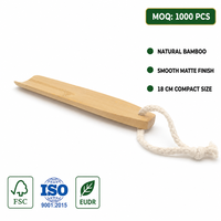 Chausse-pied en bambou naturel 18 cm, compact, en bois, finition mate, portable, pour voyage