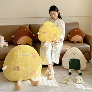 Cute Cartoon Rice Ball Pillow Plush <b>Cushion</b> <b>For</b> Sofa Living Room Bay Window Creamy Theme Decor Unisex Kids 8 13 Years - Product Image 3