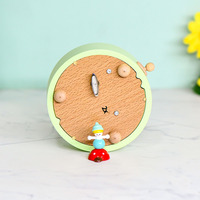 Boîte à musique Grande Roue verte en bois de hêtre rotative avec ressort floral, directement de l'usine, cadeau pour parc d'attractions, vente en gros