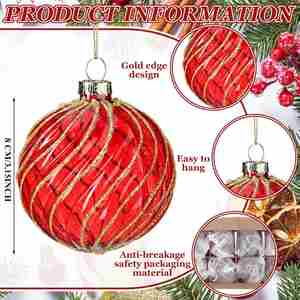 Luxury Handmade High Quality Glass <b>Christmas</b> Tree Balls 8cm - Product Image 2