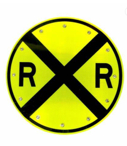 Segnale di Avvertimento Stradale Ferroviario a LED Solare Riflettente 24 Pollici Visibilità >800m Impermeabile IP65 Giallo Rosso Bianco - Product Image 1