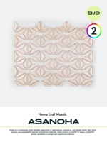 Mosaïque triangulaire en verre cristal style européen BJD, motif feuille de chanvre, finition nacrée rose clair, conçue pour la décoration d'espaces commerciaux