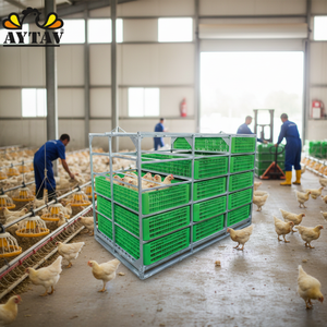 Chicken Transport Cage Portable Loading <b>Crate</b> 3x5 Drawer PE <b>Plastic</b> Poultry Container for Broiler Catching System Module AYTAV - Product Image 3