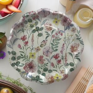 Assiettes en papier jetables à motif floral, durables, pour la décoration de fêtes, mariages, dîners à domicile, 10,5 pouces de diamètre, 300 g, 16 pièces par sac - Product Image 5