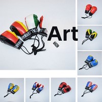 Porte-clés PVC style gant de boxe avec design drapeau national, accessoire de voiture, crochet décoratif, grande taille 10CM